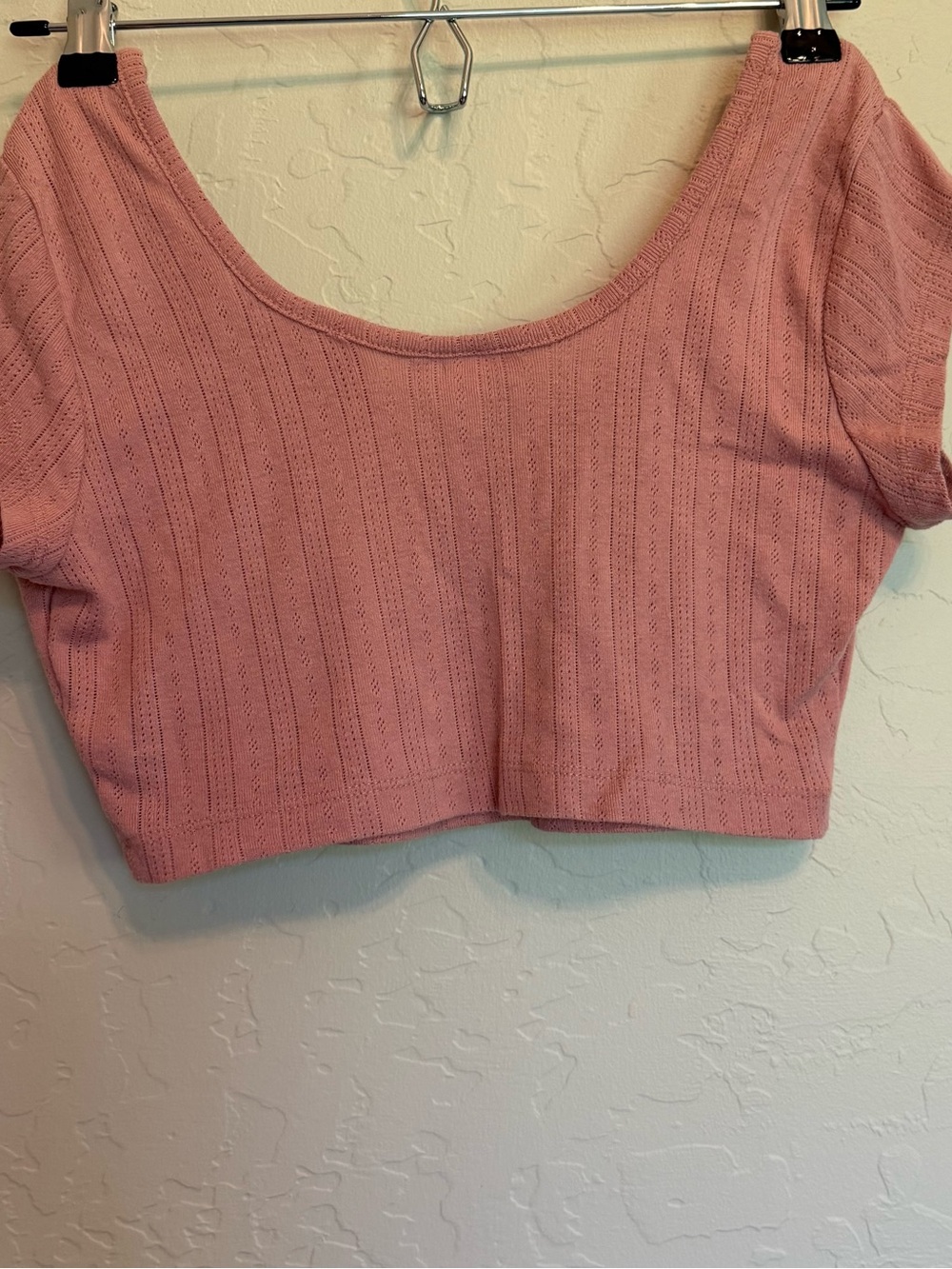 Colsie Dusty Rose Ribbed Cropped Top - Picture 5 of 9